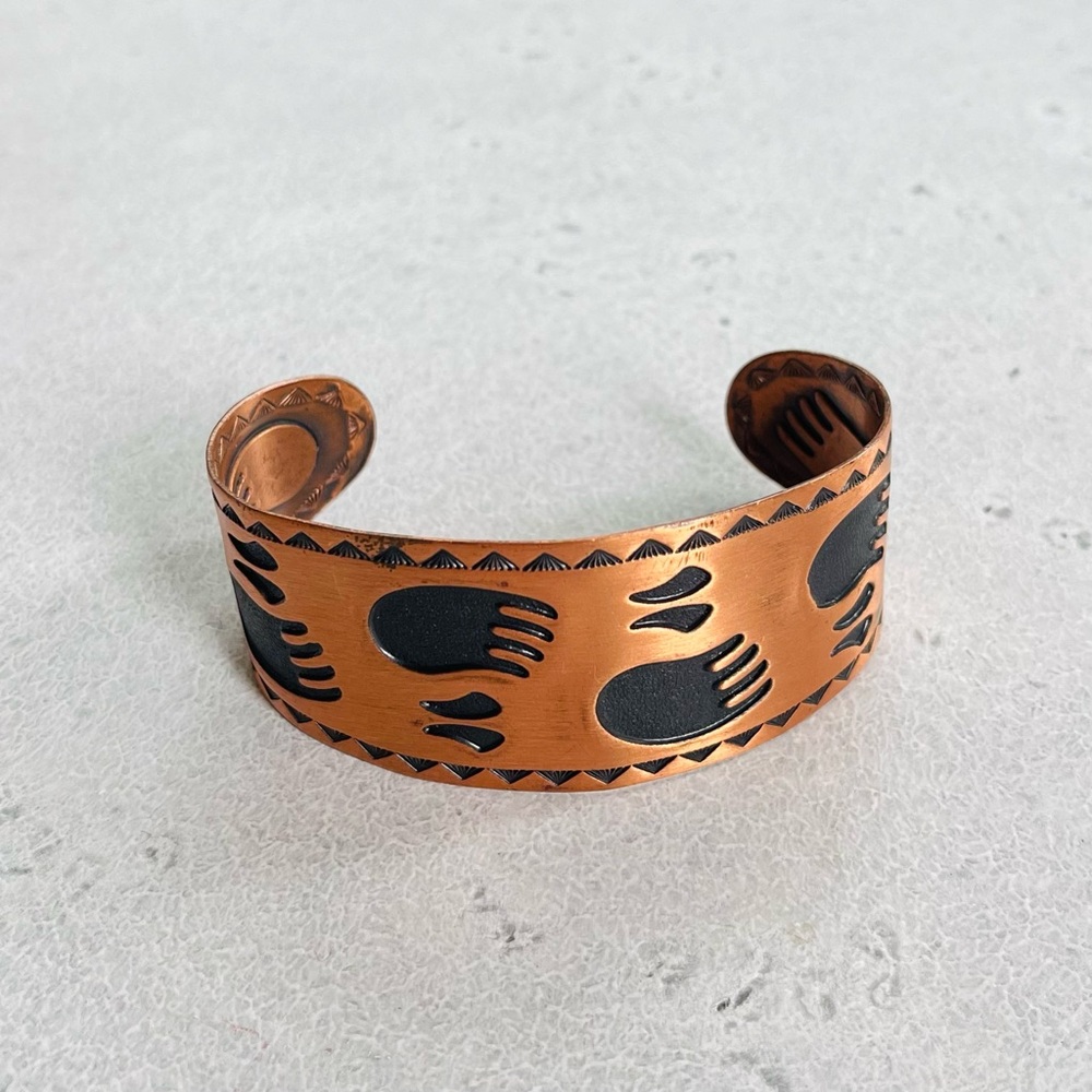 Bell Trading Post Copper Stamped Bear Paws Cuff Bracelet